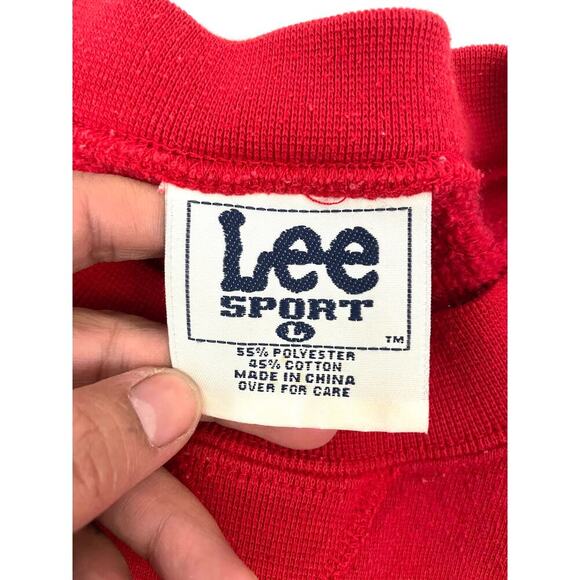 VTG Detroit Red Wings Embroidered NHL Sweatshirt  LARGE 1990's Lee Sport READ - Picture 3 of 16